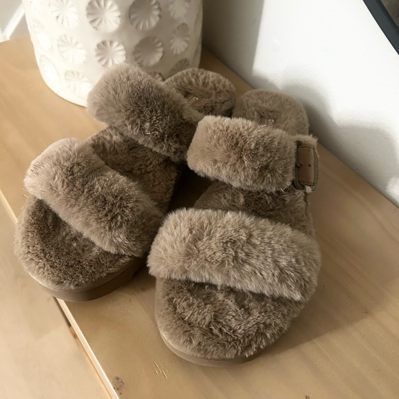 Koolaburra by UGG Furr-ah Buckle Slide Faux Fur Amphora Slippers Size 9 - Picture 3 of 6